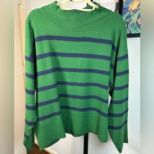Maeve Cary’s mock turtleneck sweater in size xl.  Green and blue. Excellent.